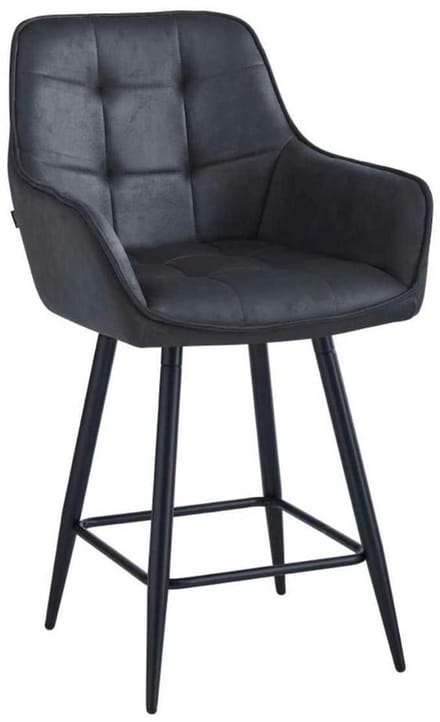 Colenis® - New York Barkruk - Set Van 2 - Antraciet - Microfiber Stof - Microvezel - Industrieel - Barstoel