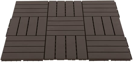 Terrastegels – Patiotegels – Set van 9 – Roosterpatroon – Houtlook – Chocolade