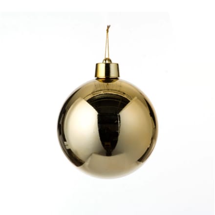 1x Grote kunststof kerstbal goud 20 cm - Groot formaat gouden kerstballen