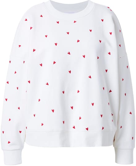 Studio Untold - Dames - Sweatshirt oversized Heart-borduursel - Off-white - Maat 42+
