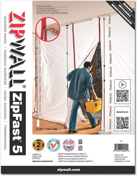 Herbruikbare Barrière - Stofscherm - Stofvrij Werken - Vlamvertragend Materiaal - 152 cm - Wit