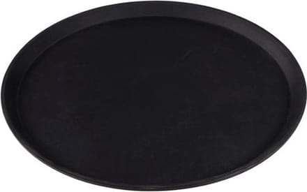 Cosy & Trendy Dienblad - antislip - rond - 40 cm - zwart - serveerblad