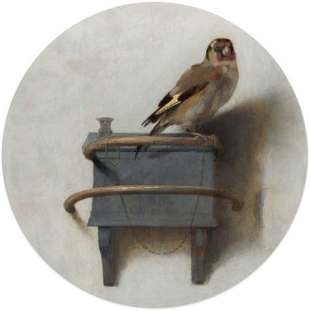 Glasschilderij Carel Fabritius - Het Puttertje - Ø 50 - Glas - REINDERS