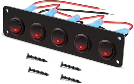 Tuimelschakelaar met Rood LED - 12-24 V voor Auto, Caravan, Vrachtwagen en Boot