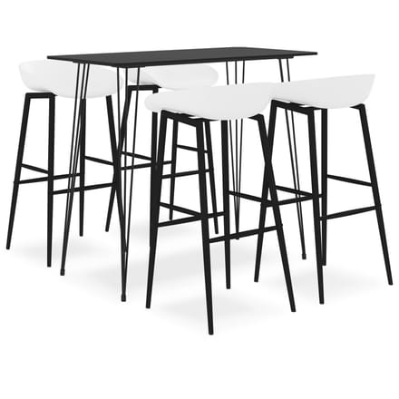 vidaXL - 5-delige - Barset - zwart - en - wit