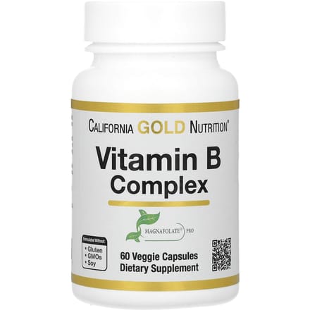 California Gold Nutrition, Vitamine B-complex, 60 vegetarische capsules
