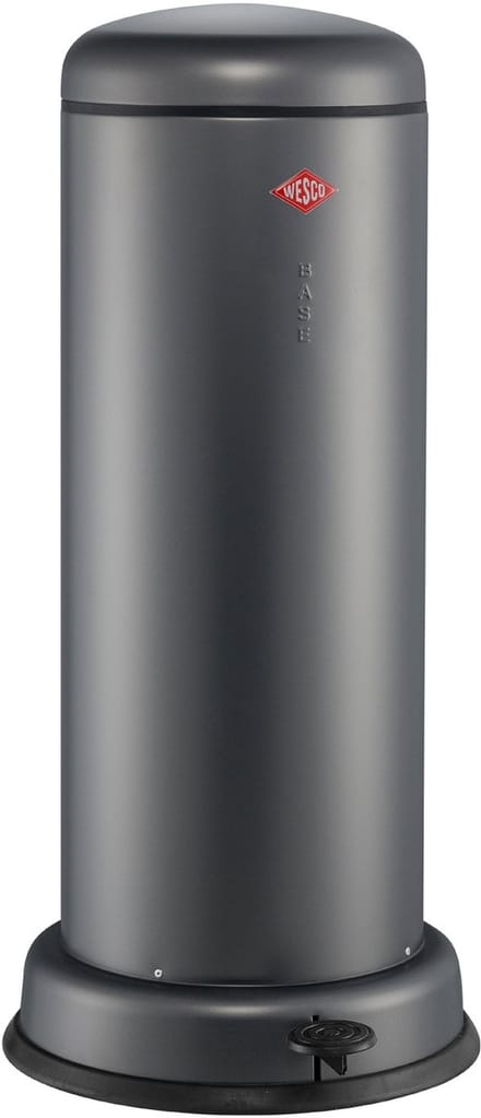 WESCO Big Baseboy Prullenbak met Soft Close | 30 Liter | Metaal - Mat grafiet | Pedaalemmer