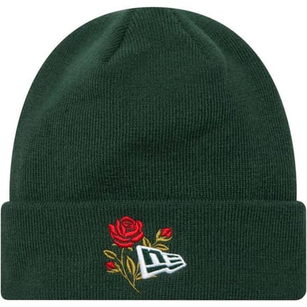 New Era Gebreide muts met roos voor volwassenen (Groen)