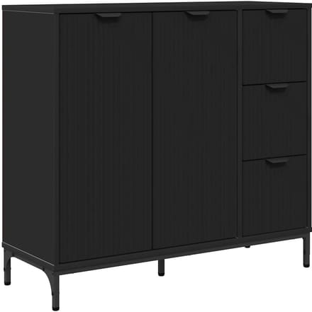 vidaXL - Dressoir - Zwart - 89,5 - x - 33 - x - 82 - cm - Bewerkt - hout