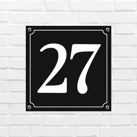 Huisnummerbord Mat zwart Deluxe - Nummer 27 - incl. bevestiging
