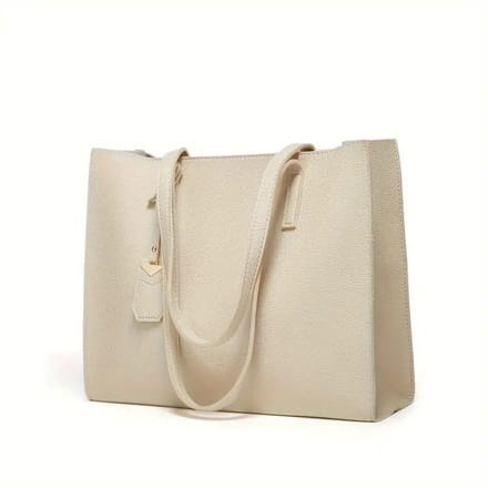 Livano Handtas Dames - Schoudertas - School - Shopper - Schooltas - Werktas - Wit