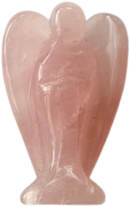 Rozenkwarts engeltje - edelstenen - staand - roze - geschikt voor liefde, rust & harmonie