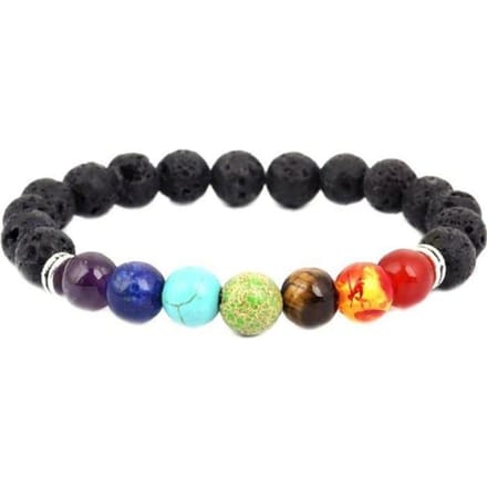 Armband - LAANCOO - 7 Chakra's - Natuursteen - Gemengd - 1 stuk geel