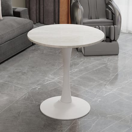 MODFU Ronde Salontafel - Minimalistisch - Moderne Stijl - Woonkamer - Kunstmarmer - Wit