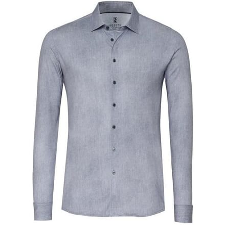 Desoto Overhemd Denim Look Casual Kent Grijs / male
