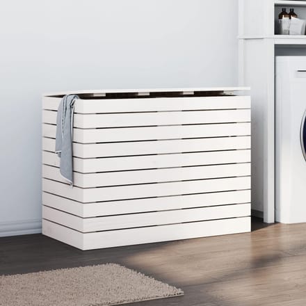 vidaXL - Wasmand - 88,5x44x66 - cm - massief - grenenhout - wit