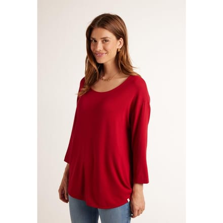 DIDI Dames Loose tee crew 3/4 sleeves Scooter red maat 40