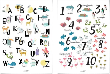 Posterset: Alfabet en Cijfer Poster 30x40 cm