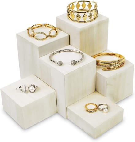 Houten Risers voor Sieraden en Accessoires - 6 Stuks Met Verschillende Hoogtes