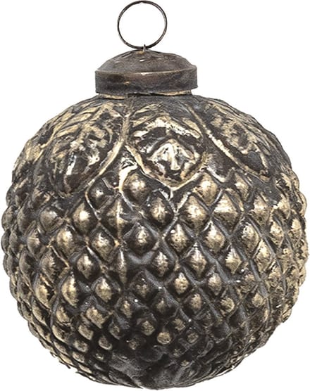 Clayre & Eef Kerstbal Overig Ø 7 cm Bruin Glas Kerstballen