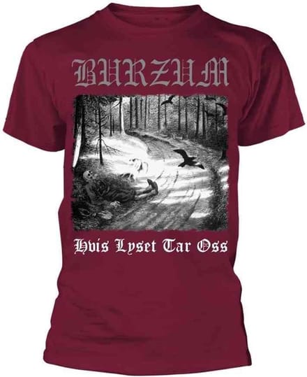 Burzum Unisex Tshirt -M- HVIS LYSET TAR OSS (MAROON) Bordeaux rood