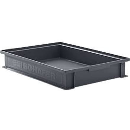 Stapelbak serie 14/6-2F, van PP, ESD-geleidend, inhoud 8 l, zwart