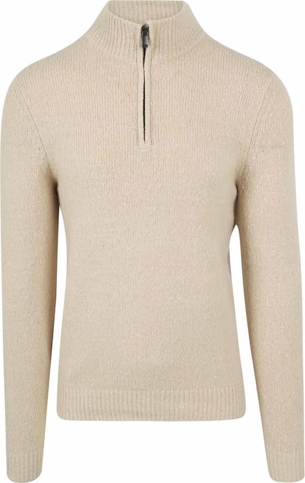 Suitable Half Zip Pullover Boiled Wool Ecru - Maat XXL - Heren - Quarter zip - Schipperstrui met rits - Volwassen mannen
