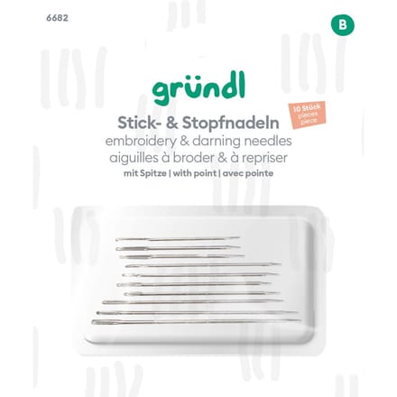 Gründl Borduur- en stopnaalden met punt
