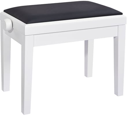 Konig & Meyer 13926 Piano bench mat wit, zitting zwart imitatieleer