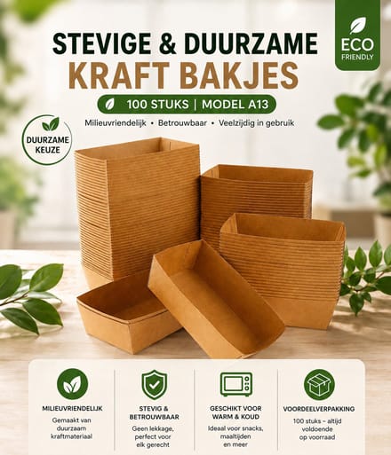 Snackbak A13 - 100st. - bruin - kraft - 130x78x43mm - IMES PACK