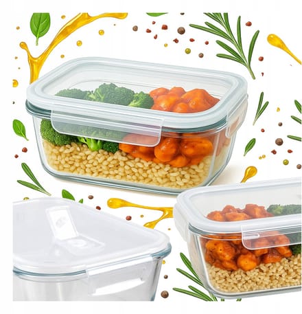 Bimberek - Glazen Lunchbox - 370 ml - Hermetisch - Compact en Dicht