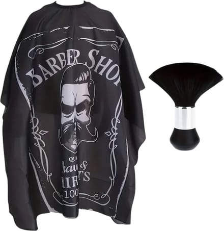 Nivard Baardschort - Beard Bib - Scheerschort - Baard Cape - Kappersmantel - Kapmantel - Zwart