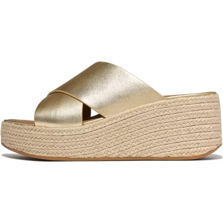 FitFlop Platfforms espadrille leather wedge cross slides