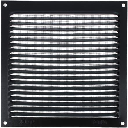Zwarte Aluminium Ventilatie Rooster met Anti-Insectennet Vierkant