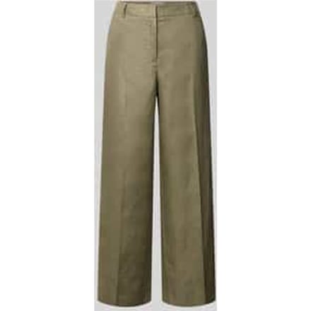 Linnen broek met persplooien en achterzak
