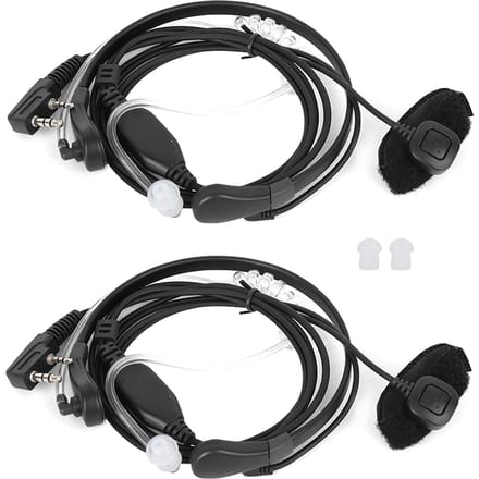 2 stuks Portofoon Headset Keelmicrofoon Headset Geschikt voor BaoFeng UV-5R UV-6R UV B5 BF-888S