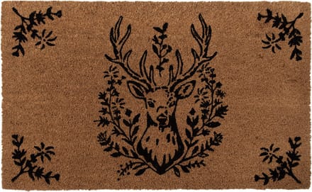 Clayre & Eef Deurmat 75x45 cm Bruin Kokos Hert
