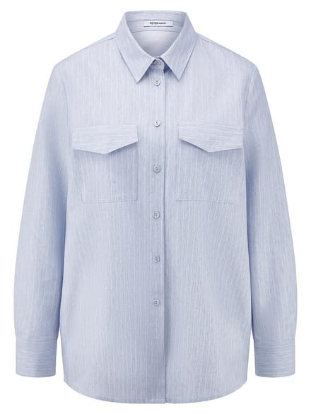 Blouse lange mouwen Van Peter Hahn blauw
