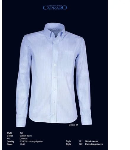Giovanni Capraro 120-31 Heren Shirt overhemd | Maat 49 | gestreept