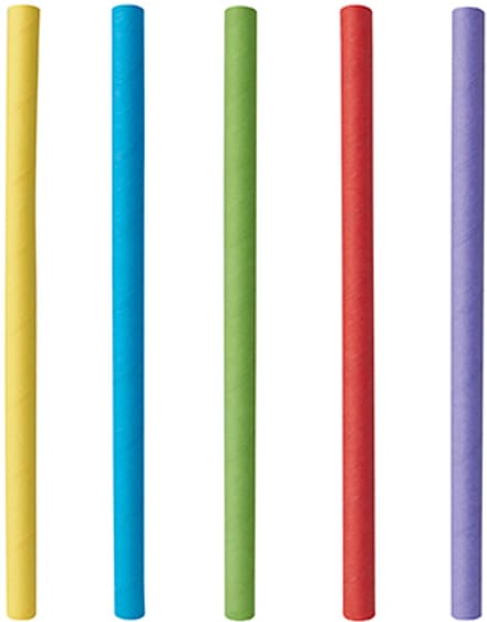 500 Cocktail drinkrietjes, papier Ø 7 mm · 15 cm assorti kleuren