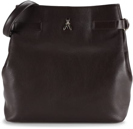 Patrizia Pepe Schoudertas Leer 30.5 cm - Dames - deep chocolate