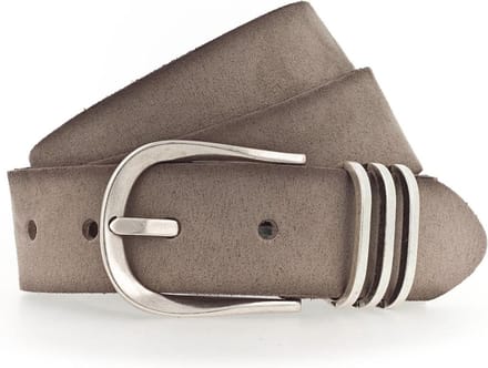 Tamaris Leren Riem Classic Velours Belt W80 Taupe Grijs