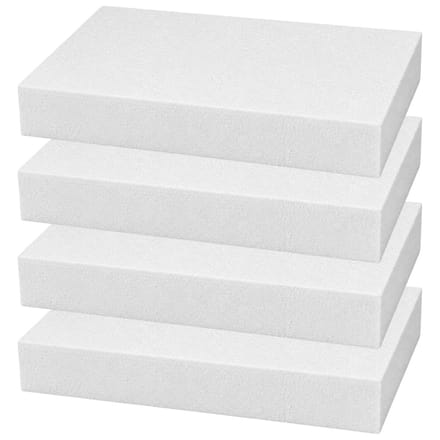 Piepschuim vormen - rechthoek - 4x - 20 x 30 x 4 cm - styropor hobby / DIY vorm - basis knutselfiguren