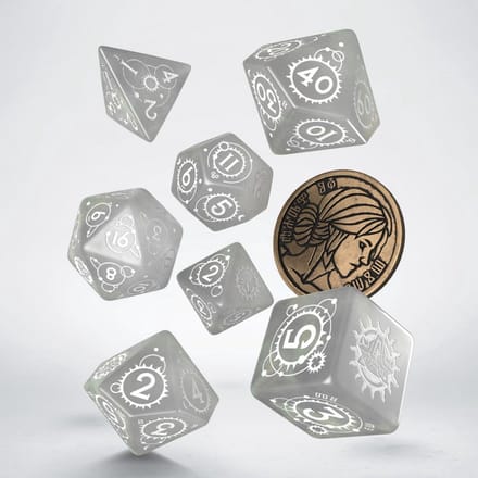 Q-Workshop The Witcher Dice Set - Ciri - The Lady of Space and Time (7 pcs + coin)