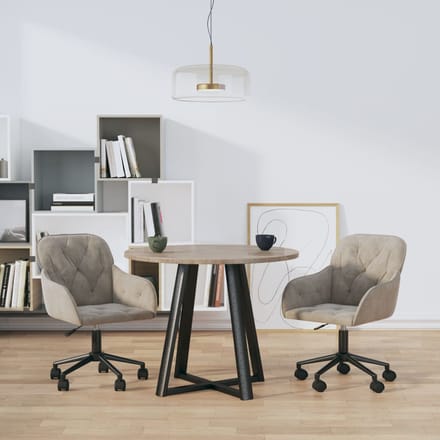 vidaXL - Eetkamerstoelen - draaibaar - 2 - st - fluweel - lichtgrijs
