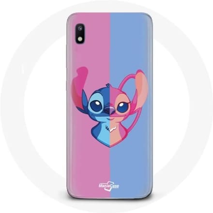 Coque - Samsung - Galaxy A10 - Souple - Protection - Stitch et Angel Bleu Rose