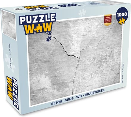 Puzzel Beton - Grijs - Wit - Industrieel - Legpuzzel - Puzzel 1000 stukjes volwassenen