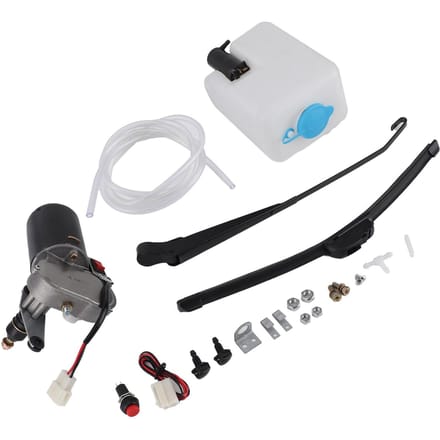 Elektrische Ruitenwisser Montagekit Motor Wisblad Arm Watersproeier Pot Slang voor UTV ATV white