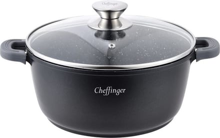 Cheffinger Kookpan/ Diepe Pan met Deksel -28cm