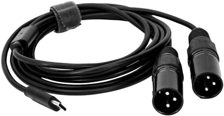 Hilec USB-C naar 2x XLR male kabel 2m
